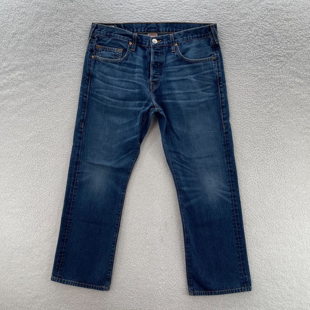 VTG True Religion Bobby Jeans Mens 36 Blue Baggy Dark Wash USA Made Grunge Y2K